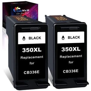 ColoWorld Gereviseerde 350 XL zwarte inktcartridges voor hp 350XL voor HP PhotoSmart C4580 C4380 C4480 C5280 C4280 C4500 C4200 C4400 D5360 OfficeJet J6410 J5780 DeskJet D4260000 D428 0 D4360 printer (2 stuks)