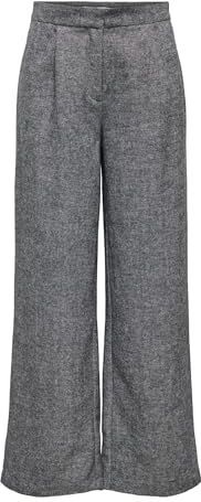 ONLY Onlbekka Life Mw Wide Wool Look Pant TLR, Medium grijs (grey melange), 36W / 32L