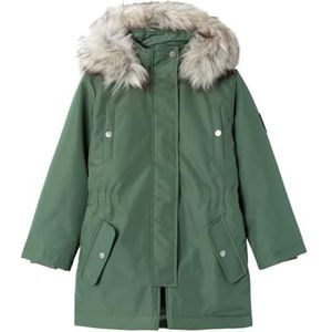 NAME IT Nkfmilla Parka Jacket Long Noos gewatteerde jas voor meisjes, agave groen, 164 cm