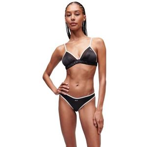 KARL LAGERFELD Dames Satijnen Brazilian Slip Met Karl Signature, Zwart, S