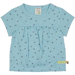 loud + proud Uniseks kindertuniek slub jersey met opdruk, GOTS-gecertificeerd T-shirt, lagoon, 62/68 cm