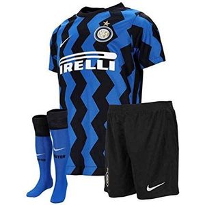 Nike Inter LK NK BRT Kit Hm Voetbalset, uniseks, kinderen, Blue Spark/White Full Sponsor, L