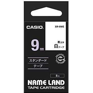 Casio Ez-Label Printer Xr-9We1 Zelfklevende Tape, 9 mm X 8,0 m, Zwart op Wit, Single Zwart Op Wit