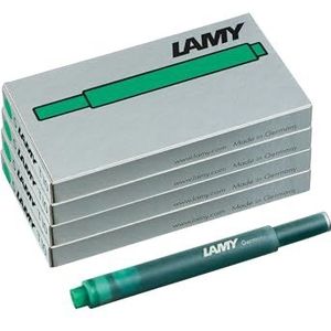 LAMY T10 4-delige set inktpatronen met grote inktvoorraad - geschikt voor alle Lamy vulpenmodellen - inhoud 1,25 ml per patroon - 5 stuks per pak - inktkleur groen