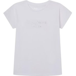 Pepe Jeans Charing T-shirt voor meisjes, wit, 6 Jaren