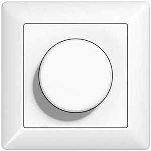 EBROM® complete set LED draaidimmer 1001 + jong frame AS581WW en dimmerschijf A1540WW alpinewit - UP inbouw LED dimmer - faseafsnijding, LED 5-150 Watt, dimbare halogeen etc. 15-400 W/VA enz.