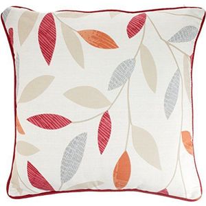 Fusion - Beukenhout - 100% Katoen - Gevuld Kussen - 43x43 cm in Rood