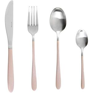 Salter BW08024C Metallic 16 Piece Cutlery Set, Tableware for 4, With Forks, Knives, Spoons and Tea Spoons, Satin Finish, Champagne, Stainless Steel,16 Stuk,Zilver/Champagne