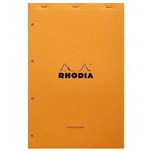 Rhodia 119700C legal pad notitieblok (geniet, DIN A4+, 21 x 31,8 cm, gelinieerd met rand, 80 vellen, geel papier, 80 g) 1 stuk geruit A4 geel