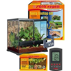 sera 32000 reptil Terra biotop 60 terrarium - een modern glasterrarium 60 x 60 x 45 cm voor het houden van dwerg-baardtagamen, chameleons, kikkers, salamanders en slakken of insecten