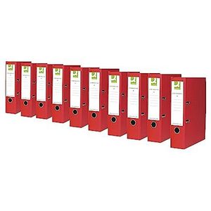 Q-Connect KF20041 Ordner A4, kartonnen kern met papierhoes, rood, 10-pack