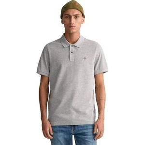 GANT Heren Reg Shield Ss Pique Polo Shirt, gemengd grijs, XL