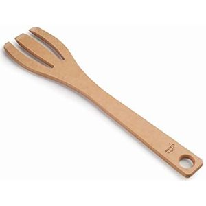 Lacor - 68169 - natuurlijke vork, lange handgreep, houtvezel, natuurlijk, milieuvriendelijk, gat om op te hangen, vaatwasmachinebestendig, 29,5 cm