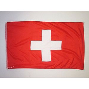 Zwitserse vlag 150x90 cm voor waaiers - Zwitserse vlaggen 90 x 150 cm - Banner 3x5 ft met gat - AZ FLAG