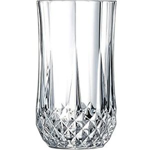 Cristal d'Arques Paris Longchamp Collectie – 6 glazen hoog 36 cl van Kwarx – glans, transparantie en hoge sterkte – iconische vormen – gemaakt in Frankrijk