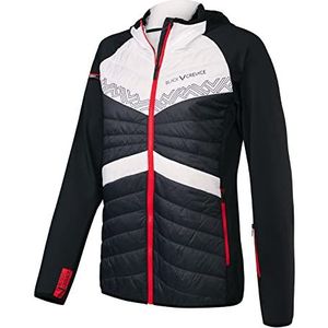 Black Crevice Ski-jack voor dames, hoogwaardige winterjas voor dames, van 100% nylon, 88% PES en 12% spandex, wind- en waterafstotende outdoorjas, ski-jack met bewegingsvrijheid, zwart/rood, 44