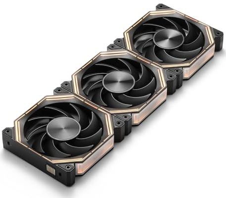 darkFlash INF34 120 mm pc-behuizing ventilator, daisy-chain, tot 2000 RPM koeling, 4-pins PWM, ARGB CPU-koelcomputerventilator, 3 stuks (zwart)