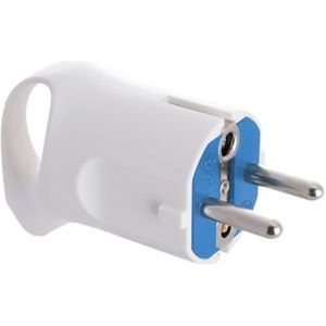 Witte luchtstekker met handvat, aarding aan de zijkant, 16 A, 250 V