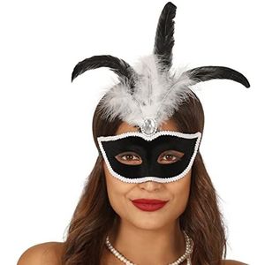 Fiestas Guirca - Black Velvet - Masker - Zwart/wit - Dames