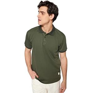 Trendyol Polo T-Shirt - Kaki - Fitted, Khaki, M, Kaki, M