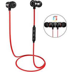 HENGKEXIN Bluetooth-hoofdtelefoon, magnetisch, Bluetooth 4.1, sporthoofdtelefoon met microfoon, stereo, voor iPad, iOS en Android-netwerk