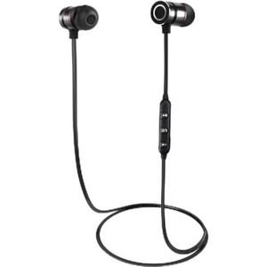 HENGKEXIN Bluetooth-hoofdtelefoon, magnetisch, Bluetooth 4.1, draadloze sport-hoofdtelefoon met microfoon, stereo, voor iPad, iOS en Android rood