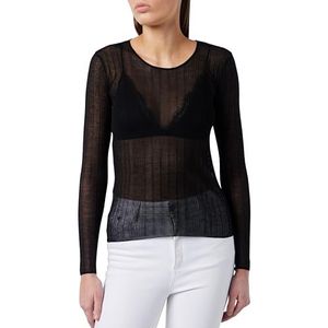 Pinko ALCHEMILLA Jersey crêpe transparant, Z99_Zwart Sedan, XS