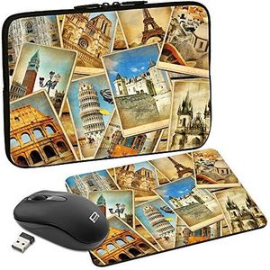 Pedea Design Tablet PC hoes 15,6 inch + Maus und Mauspad vintage travel