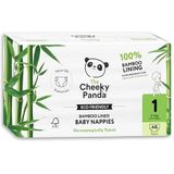 The Cheeky Panda Bamboe luiers pasgeboren maat 1 | 48 milieuvriendelijke luiers | Super absorberende hypoallergene babyluiers (2-5 kg)