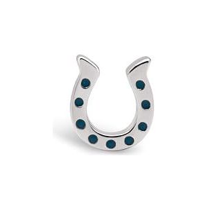 SINGULARU - Losse Oorbel Hoefijzer. Messing met Rhodium Plating. Siliconensluiting. Sieraden voor Vrouwen