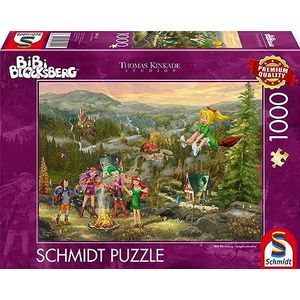 Schmidt Spiele 58424 Thomas Kinkade, Kiddinx, Bibi Blocksberg, Junghexbijeenkomsten, puzzel met 1000 stukjes