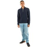 Tommy Jeans Herentrui met halve rits, Blauw (Donker Nacht Marine), XS