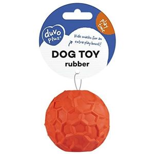 duvoplus, Hexagon rubberen bal dispenser 6 x 6 cm, rood, speelgoed, rood, hond