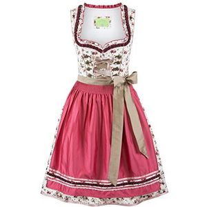 Stockerpoint Dirndl Isadora jurk voor speciale gelegenheden, Crème-fuchsia, 42