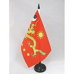 Tafelvlag China keizerlijk nieuw 21x14cm - KLEINE Chinese KANTOORVLAG met draak 14 x 21 cm - AZ VLAG