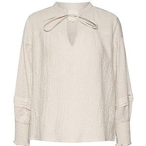 Part Two Damesblouse V-Notch Neckline met string Balloon Sleeves, wit cap grijs, 34