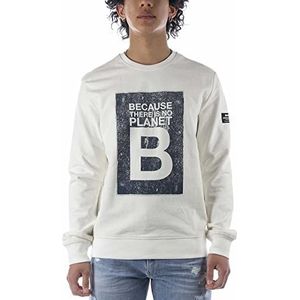 ECOALF, Becaralf Sweatshirt voor heren, zonder capuchon, katoen, gerecycled weefsel, katoen, comfortabel en licht, Crème, S