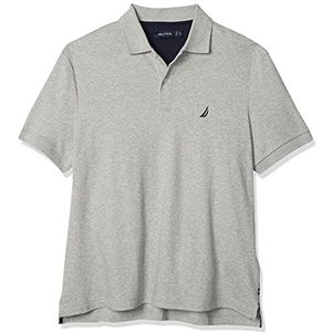 Nautica Men's Big and Tall Classic Fit Short Sleeve Solid Soft Cotton Polo Shirt, Grey Heather, 1X