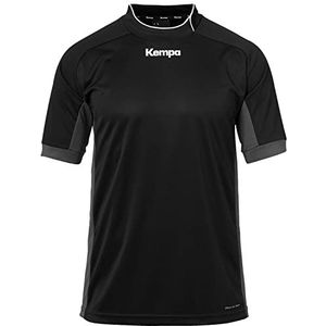 Kempa Prime T-shirt, asymmetrische kraag, voor heren, blauw/antraciet, 128