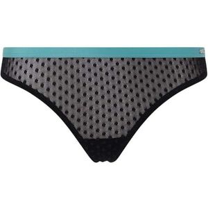 Pepe Jeans Dot Mesh Thong Tanga, zwart (black), L voor dames, Zwart, L