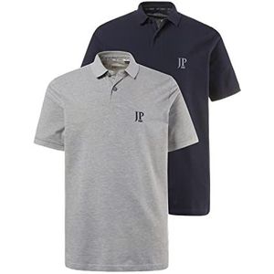 JP 1880 Grote maten heren poloshirt Piquee 1/2 DP, donkermarine, L