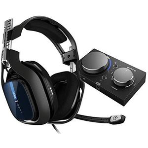 ASTRO Gaming A40 TR gamingheadset met bekabeling, MixAmp Pro TR, Astro Audio V2, Dolby Audio, verwisselbare microfoon, game/stembalansregeling, voor PS5, PS4, PC, Mac, zwart/blauw