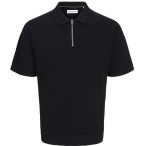 Jack & Jones Jjtroy Knit Zip Polo, zwart, XS