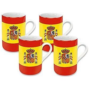 Könitz Flags Spain Espressokopjes Set van 4 Ceramic