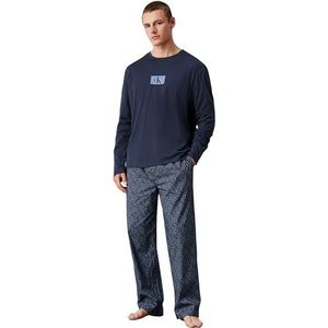 Calvin Klein Heren L/S Broek Set 000NM2842E Set, Blauw (Ink Top/Org Rechthoek Pr Inkt Btm), M, Blauw (Ink Top/Org Rechthoek Pr Inkt Btm), M