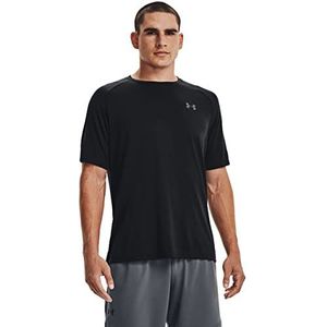 Under Armour Tech 2.0 korte mouwen, licht en ademend sportt-shirt, gymkleding met anti-geurtechnologie heren, zwart/grafiet, l