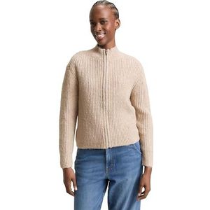 TOM TAILOR Denim Cardigan gebreide jas voor dames, 38909 - Cosy Beige Melange, XXL