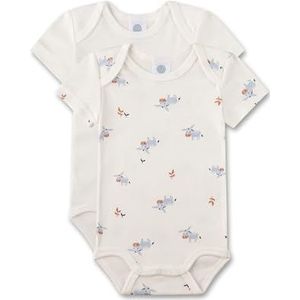 Sanetta Body korte mouwen (dubbelpak) off-white | Hoogwaardige en duurzame body voor jongens van biologisch katoen. Inhoud: set van 2 babybody, beige, 62