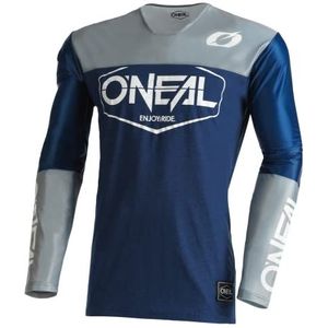 O'NEAL | Motocross Shirt Met Lange Mouwen | MX MTB Mountainbike | Lichtgewicht Materiaal, Ergonomische Slim Fit voor een Perfecte Pasvorm | Mayhem Hexx Jersey V.22 | Adult | Blauw Grijs | Maat L