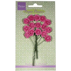 Marianne Design Hand Made Roses Flowers kaart Bright Pink, papier, roos, 11,1 x 5,5 x 0,9 cm